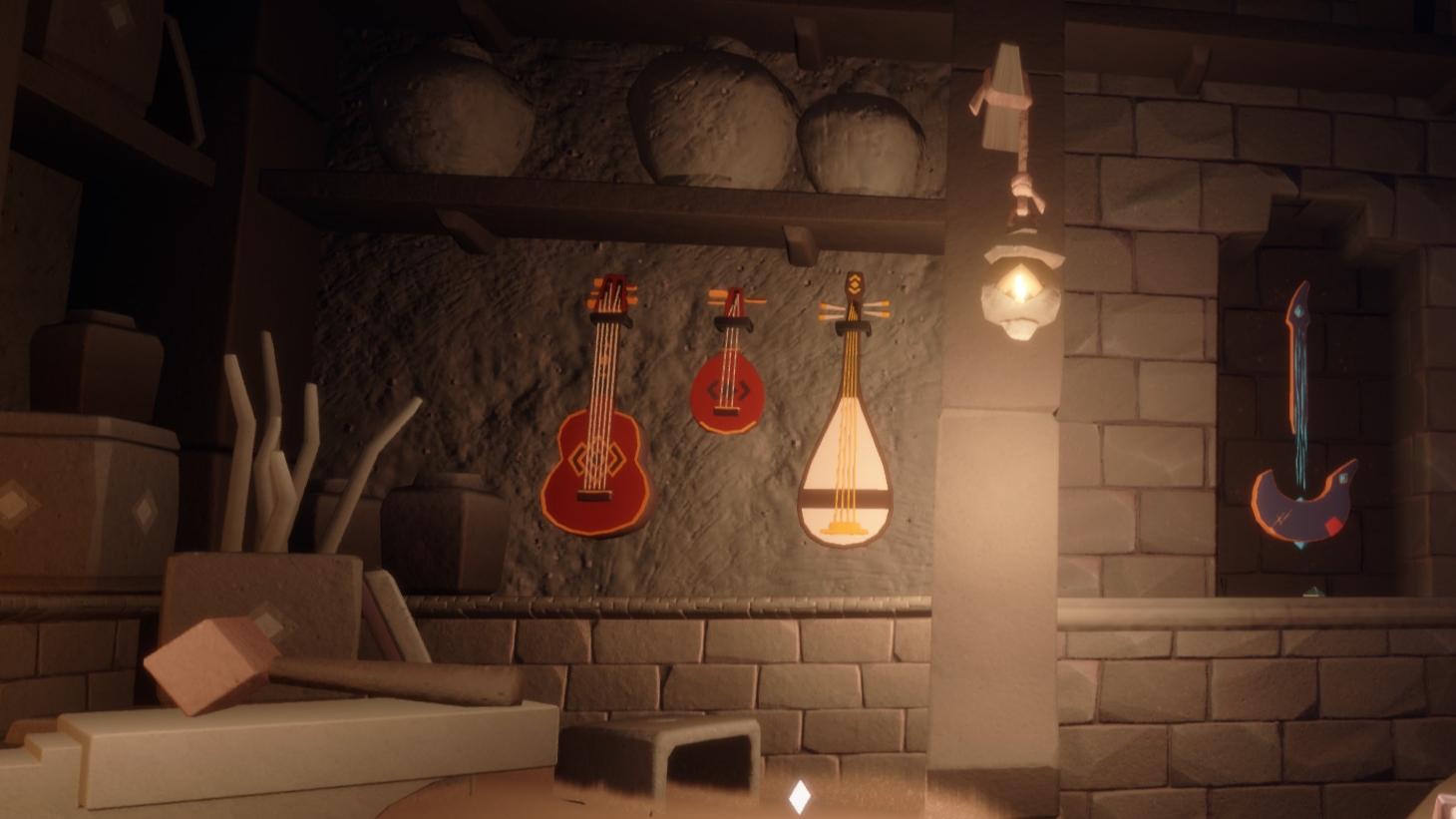 Musical instruments in Sky: Children of the Light used for creative music gameplay